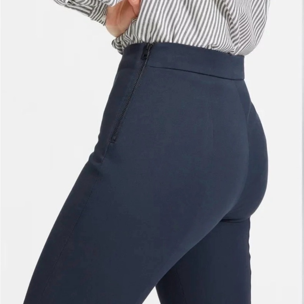 Everlane Women's Navy Curvy Side-Zip Work Pants